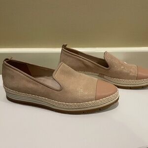 Paul Green Joaquin Slip on Leather Metallic Loafer/Espadrille (US 6.5/7, UK 4)